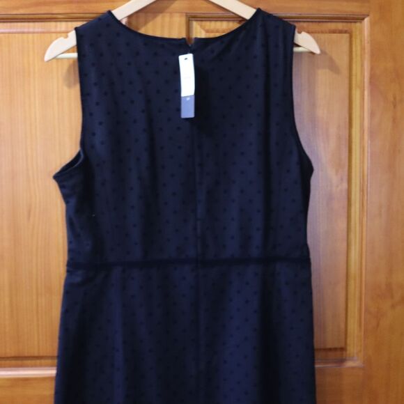 Talbots Vintage Y2K Black Polka Dot Career Sheath Dress NWT 12 - Picture 3 of 15